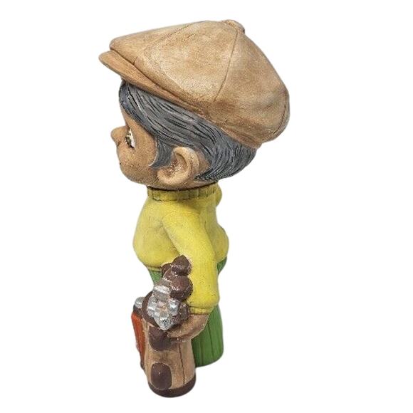 Atlantic Mold Golfer Caddy Figurine 10 in Tall Hand Painted Vintage 1970s - Picture 2 of 9